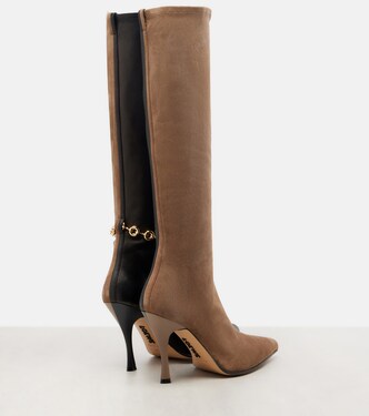 Comic leather and suede knee-high boots | Loewe
