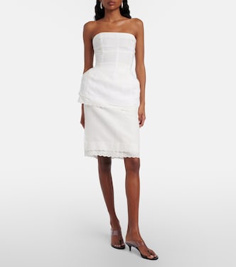 Scalloped cotton-blend bandeau top | Magda Butrym