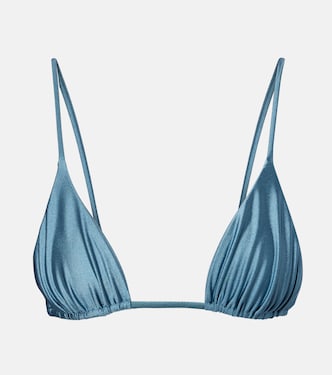 Via metallic-effect bikini top | Jade Swim