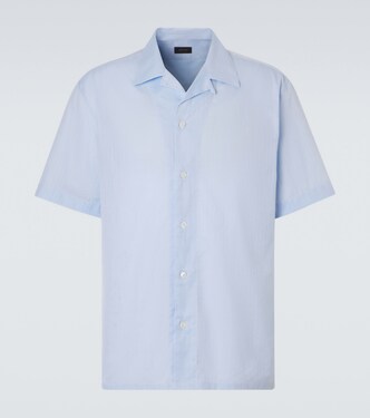 Striped cotton poplin bowling shirt | Brioni