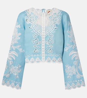 Besticktes Top aus Leinen | Farm Rio