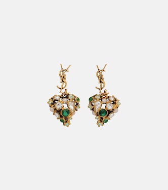 Cassandre embellished drop earrings | Saint Laurent