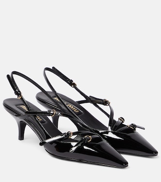 Patent leather slingback pumps | Miu Miu