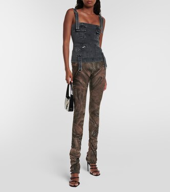 Printed low-rise skinny pants | Blumarine