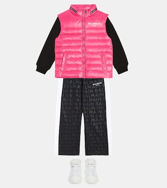 Chaqueta de plumas acolchada con logo | Balmain Kids