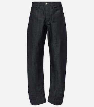 Jeans tapered cropped de tiro medio | Jil Sander