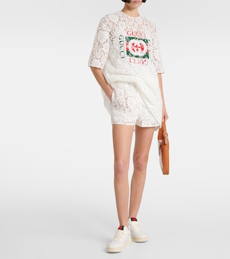 Short à taille haute en dentelle | Gucci