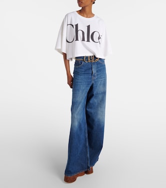 T-shirt cropped in jersey di cotone | Chloé