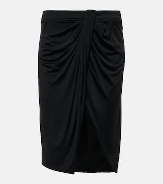 Falda midi drapeada de jersey | Tom Ford
