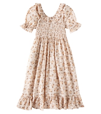 Vestido Lexi de algodón floral fruncido | Rylee + Cru