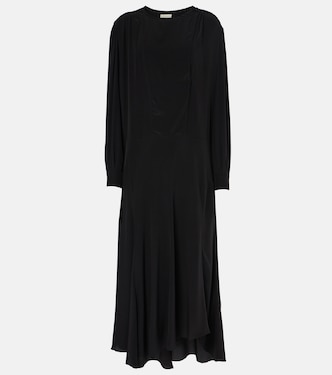 Abito lungo Hanane in seta con balze | Isabel Marant