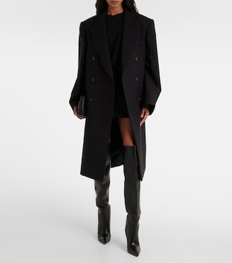 Oversized checked virgin wool coat | Wardrobe.NYC