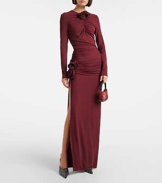 Vestido de fiesta de jersey con aplique floral | Magda Butrym