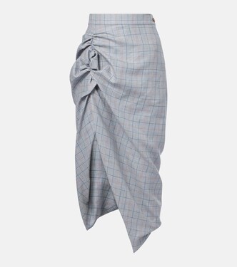 Falda midi Side Panther de lana y lino | Vivienne Westwood