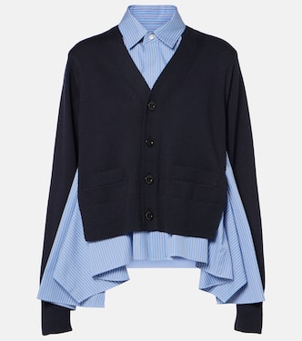 Cardigan in misto cotone e popeline | Sacai