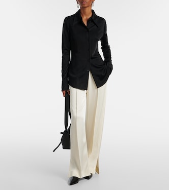 Gathered satin wide-leg pants | Jil Sander