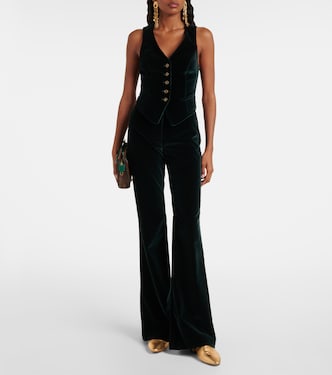 Cotton velvet flared pants | Etro