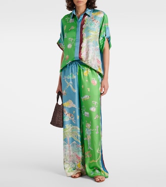 Daria printed silk satin shirt | Alémais