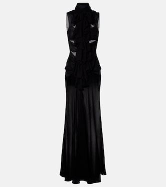 Cutout ruffled jersey gown | Alaïa