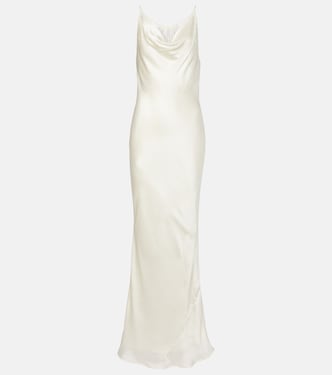 Lace-trimmed silk satin slip dress | Rotate