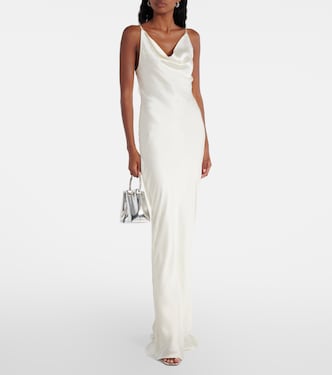 Lace-trimmed silk satin slip dress | Rotate