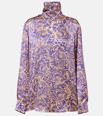 Floral silk satin blouse | Dries Van Noten