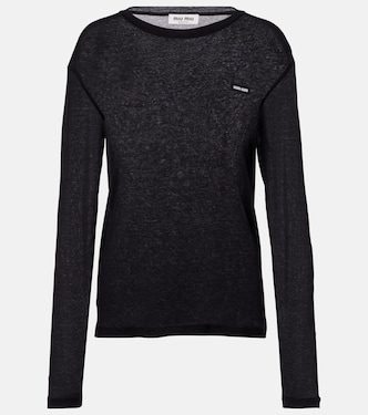 Longsleeve aus Baumwoll-Jersey | Miu Miu
