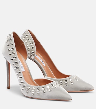Cosmic Love缀饰天鹅绒高跟鞋 | Aquazzura