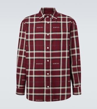Gucci Script plaid cotton jacquard shirt | Gucci