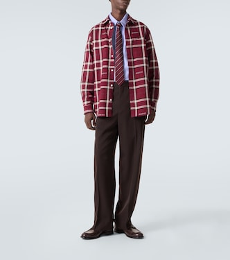 Gucci Script plaid cotton jacquard shirt | Gucci
