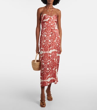 Collina printed satin midi dress | Poupette St Barth