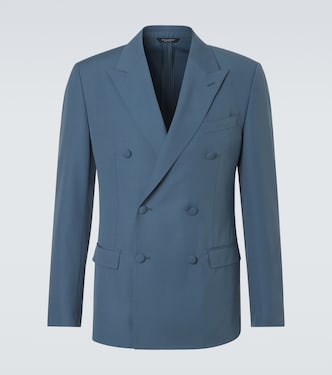Double-breasted wool poplin suit jacket | Dolce&Gabbana