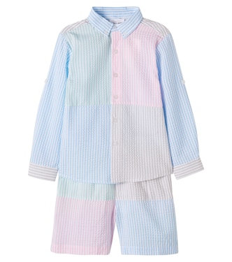 Striped seersucker shirt and shorts set | Patachou
