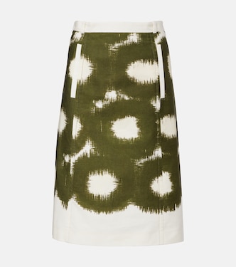 Printed cotton midi skirt | Prada