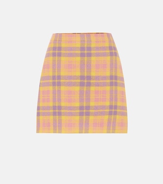 Checked wool-blend miniskirt | Miu Miu