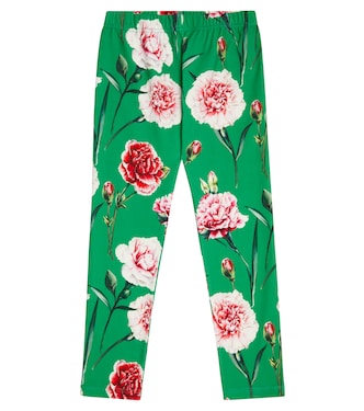 Floral cotton-blend leggings | Dolce&Gabbana Kids