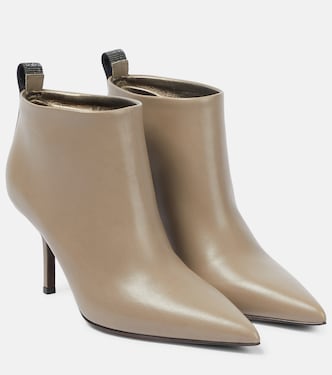 Beaded leather ankle boots | Brunello Cucinelli