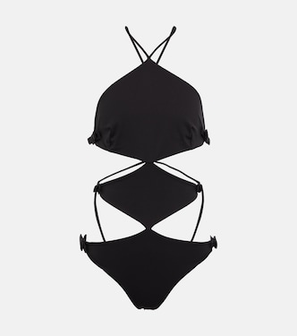 Bañador de cuello halter adornado | Valentino