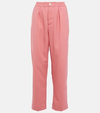 High-rise pleated wool crop pants | Marni