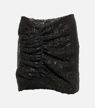 Wishaw ruched leather miniskirt | The Mannei