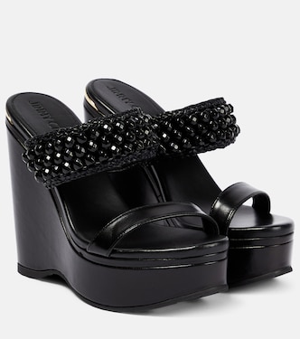 Sandalias Amoure Wedge 130 de piel | Jimmy Choo