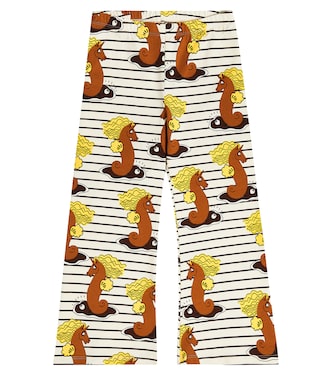 Pantalones rectos de algodón estampados | Mini Rodini