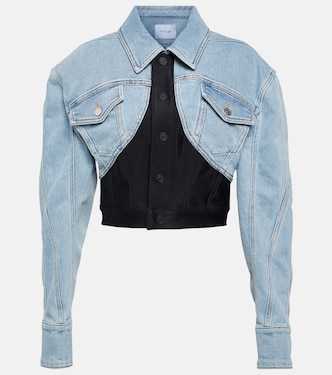 Chaqueta cropped con paneles en denim | Mugler