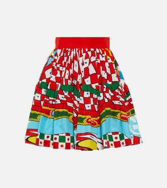 Minigonna in popeline di cotone con stampa | Dolce&Gabbana