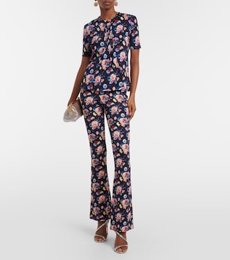Pantalon à taille haute à fleurs | Rabanne