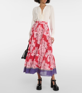 Gonna lunga in cotone e seta a vita alta | Etro