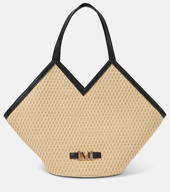 Borsa Luigi in rafia con pelle | Max Mara