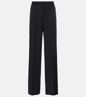 Pantaloni a gamba larga in gabardine di lana e seta | Dolce&Gabbana