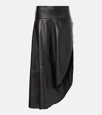 Falda midi asimétrica de piel | Alaïa