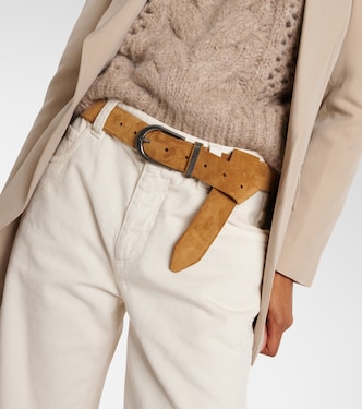 Cintura in suede con monili | Brunello Cucinelli